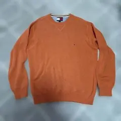 TOMMY HILFIGER オレンジ Vネック セーター M