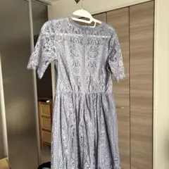 ブルーレースドレスワンピ