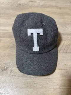 THE NORTH FACE グレーキャップ T字ロゴ 刺繍