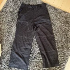 新品未使用　KOOKY'N 黒のストライプスラック　イージーパンツ