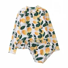 レモン柄ラッシュガード・ビキニセット 120〜130