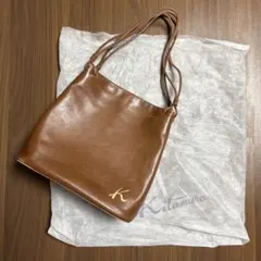 希少✨Kitamura キタムラ キャメル レザー ハンドバッグ トート ベルト