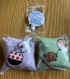 【大幅値下げ】くら寿司BT21コラボ　クッション型キーホルダー・缶バッチ3点