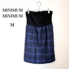 ミニマムミニマム◇ベアトップワンピース チェック柄 ラメ ブルー M パーティーのサムネイル