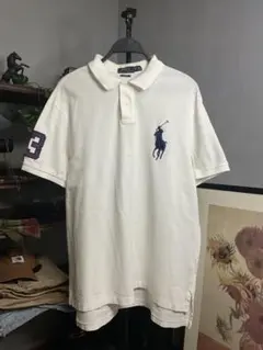 Polo by Ralph Lauren ポロシャツ ホワイト　刺繍ロゴ　XL