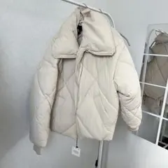 S*u様 ZARA キルティングダウンジャケット XS ベージュ