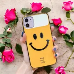iPhone14 ケース ギフト アイフォンケース スマイルミラー