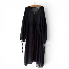 sweet mommyシアー ロングシャツ ブラック 透け感のサムネイル