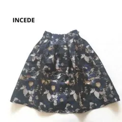 INCEDE インシード　フレアスカート 花柄　金糸　М　セレモニー　式のサムネイル