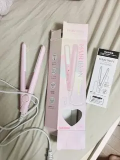 サンキューマート　ヘアアイロン　ストレートアイロン　ピンク