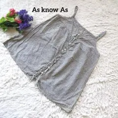 【麻 コットン】As know As【ストライプ】ボタンキャミソールFのサムネイル