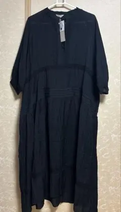 サマンサモスモス レース切替ワンピース ブラック M