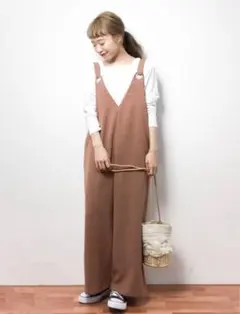 KBF メタルサロペット　モカベージュのサムネイル