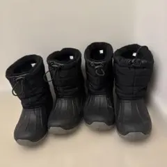 【2足セット】ヒラキ　キッズスノーブーツ ブラック 21センチ
