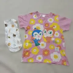アンパンマン　ドキンちゃん　コキンちゃん　花柄Tシャツ オマケ付き！