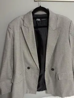 ZARA チェック柄 テーラードジャケット M
