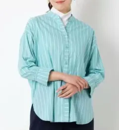 こうすい様■新品 MISSEL ミゼール バンドカラ―ストライプシャツ ブラウスのサムネイル