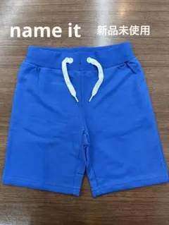 新品未使用 name it青色 ハーフパンツ 6Y 116サイズ