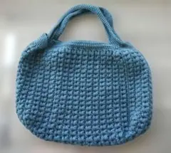 【値下げ】ハンドメイド　中型　編み物トートバッグ