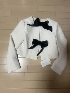 MOTF ホワイト ノーカラージャケット S