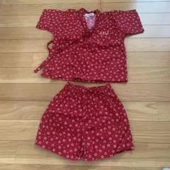 ELLE POUPON ベビー甚平 レッド 95cm