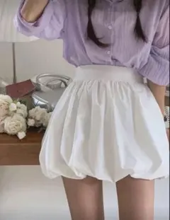 SHEIN バルーンスカート 白 ミニスカート ホワイト