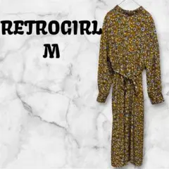 【a-484】 RETROGIRL レトロガール 花柄 ロングワンピース シャツ