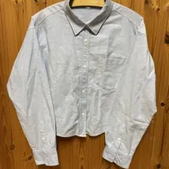 GU ライトブルー 長袖クロプト丈シャツ XL