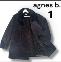 アニエスベー　コート　希少　フランス製　厚手　黒　ファー　agnes b.
