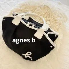 【美品】agnes b アニエスベー/セミショルダーバック　エナメル　ナイロン