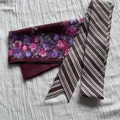 VINTAGE レトロスカーフ 2枚セット ボウタイ