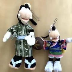 ディズニー　グーフィー 和装ぬいぐるみバッチ　セット