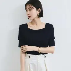 アンチピリング/UVケア/洗える】オフショルハーフスリーブニットのサムネイル
