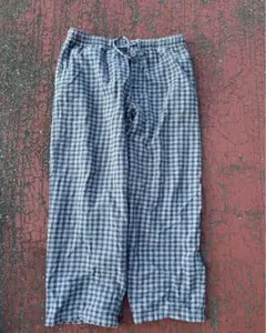 チェック　ワイドパンツ古着　パジャマパンツ