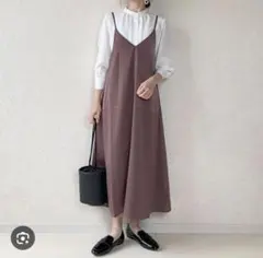 GU サテンバックリボンキャミソールワンピースQ