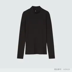 ユニクロ　リブハイネックT(長袖) ブラックMサイズ