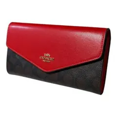 新品 COACH CX160 シグネチャー 長財布 レッドのサムネイル