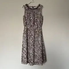 ANAYI アナイ　ノースリーブワンピース ブラウンとホワイトの豹柄