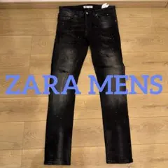 ZARA メンズ　ダメージ加工 ブラック スキニーデニム　EUR42