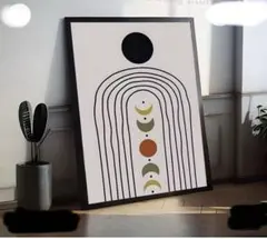 アートポスター　幾何学模様　北欧　ミッドセンチュリー　自然　インテリア