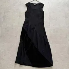 コムデギャルソン　AD1993　異素材ドッキングワンピース　ノースリーブ　黒