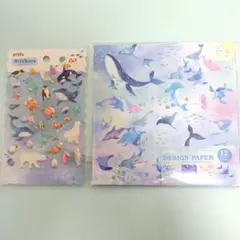 amifa アクアリウム ぷっくりシール デザインペーパー