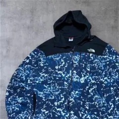 THE NORTH FACEフルジップパーカーXLブルー系カモ柄US規格