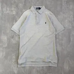 ポロバイラルフローレン 90s 半袖ポロシャツ M グレー ポニー刺繡 ナイガイ