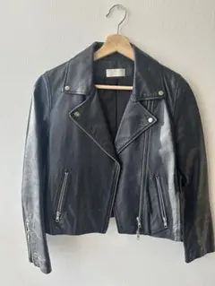 ブラック レザー ライダースジャケット Mサイズ