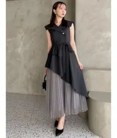 【即購入可】dazzlin アシメプリーツトレンチワンピース