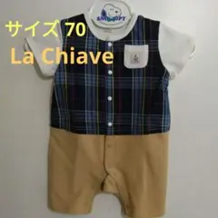 [La Chiave] ロンパース チェック柄 錨マークのサムネイル