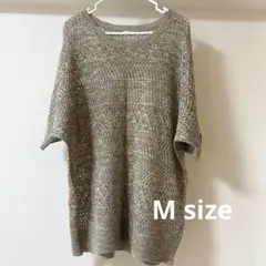 透かし編み ニット 半袖 トップス