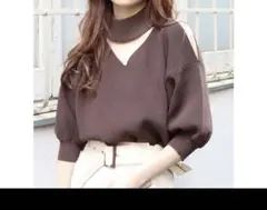 新品未使用　MURUA チョーカーハーフニット　半袖ニット