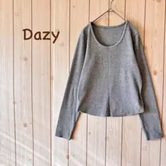 【極美品】＊Dazy ディジー＊ Uネックリブカットソー 長袖 L グレー